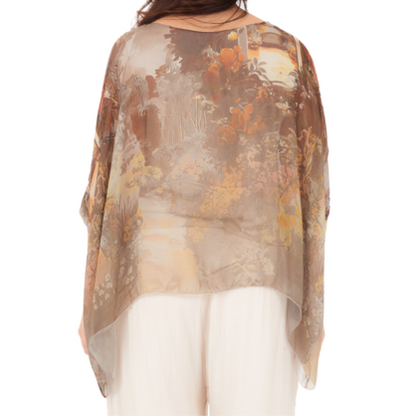 278080 Beige Vera May Italian Silk Top