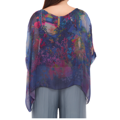 278080 Blue Vera May Italian Silk Top
