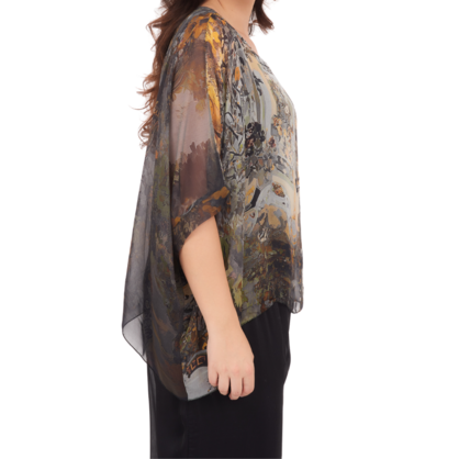 278080 Nero Vera May Italian Silk Top