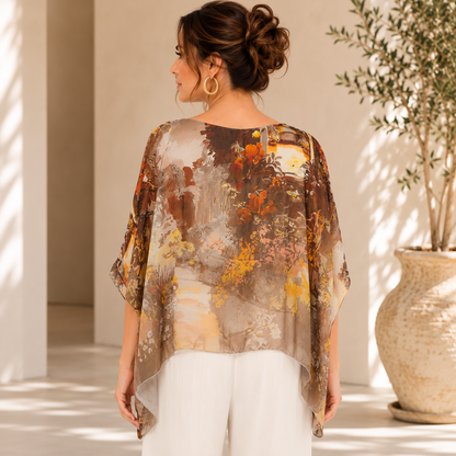278080 Beige Vera May Italian Silk Top
