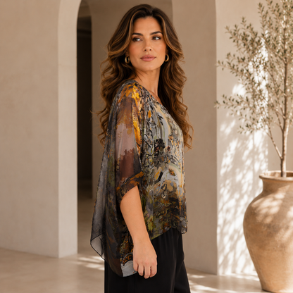 278080 Nero Vera May Italian Silk Top