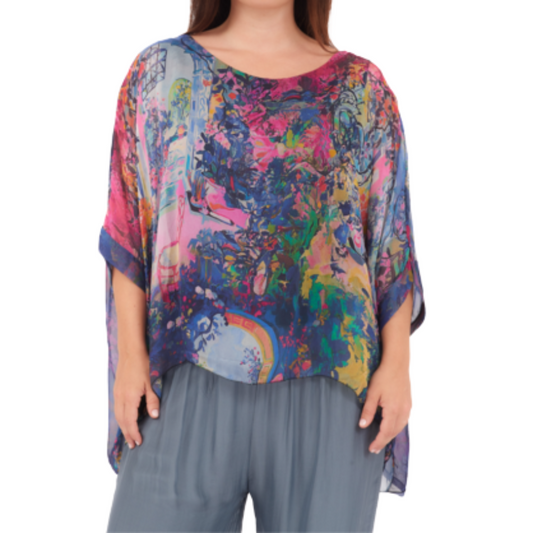 278080 Blue Vera May Italian Silk Top