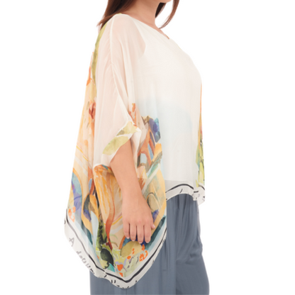 278081 Bianco Vera May Italian Silk Top