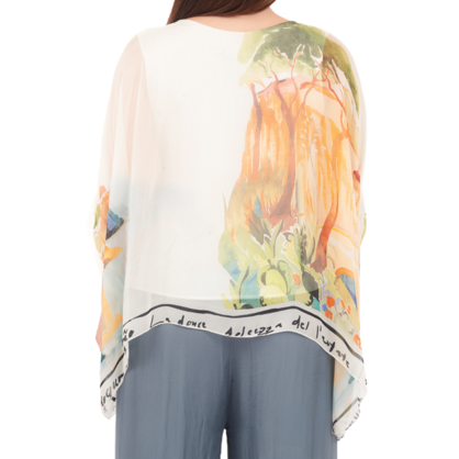 278081 Bianco Vera May Italian Silk Top