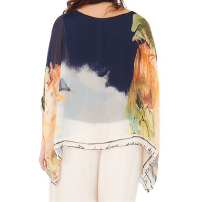 278081 Blue Vera May Italian Silk Top