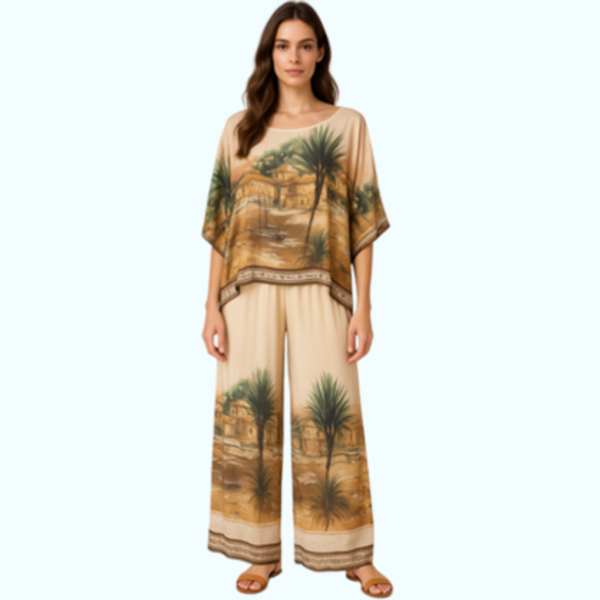 278082/803083 BEIGE ITALIAN SILK SET