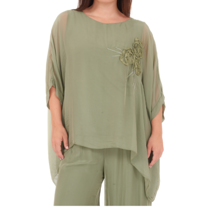 2780R Militare Vera May Italian Silk Top