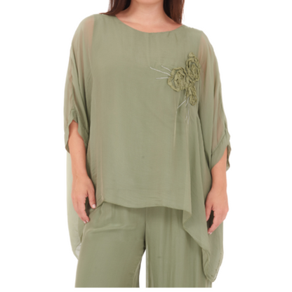 2780R Militare Vera May Italian Silk Top