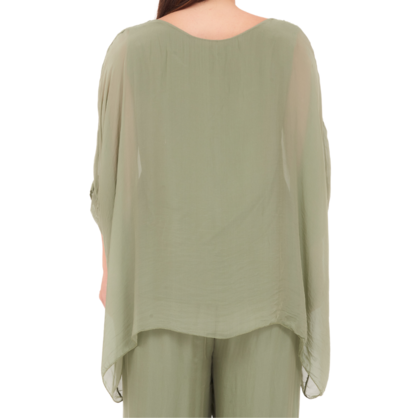 2780R Militare Vera May Italian Silk Top