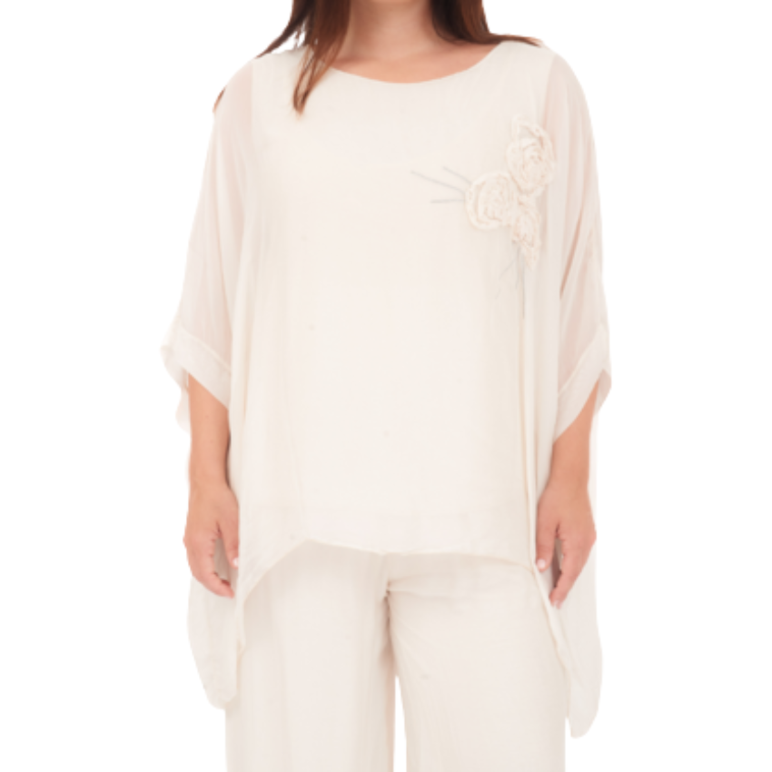 2780R Sabbia Vera May Italian Silk Top