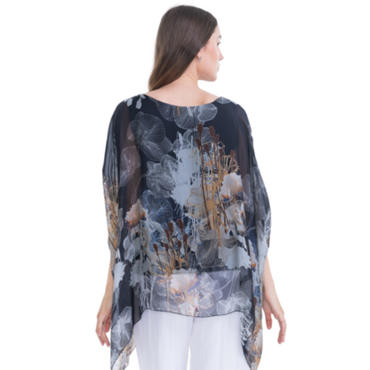 2780s Nero Vera May Italian Silk Top