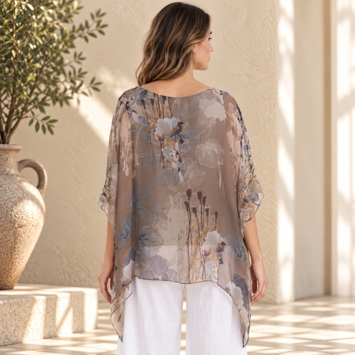 2780s Fango Vera May Italian Silk Top