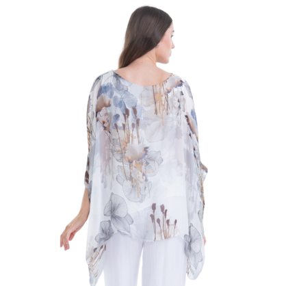 2780s Bianco Vera May Italian Silk Top