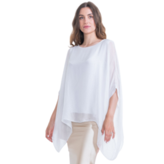 2780 White Vera May Italian Silk Top