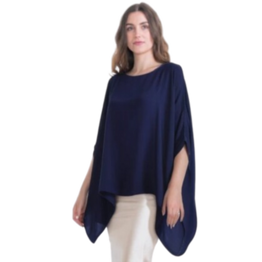 2780 Navy Vera May Italian Silk Top