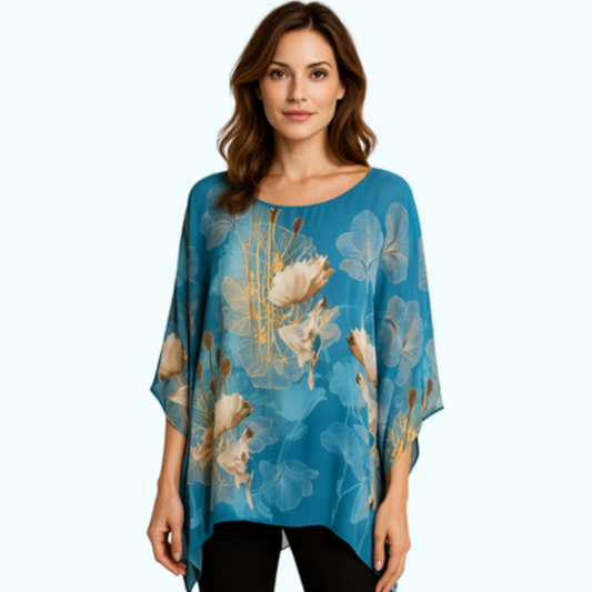 2780s Ottanio/Teal Vera May Italian Silk Top