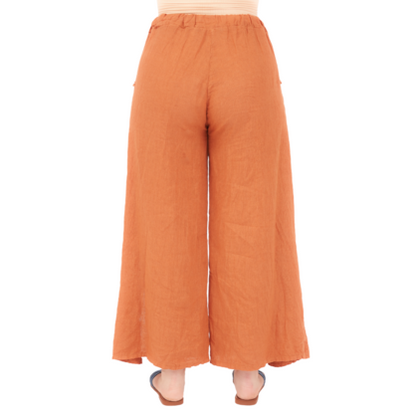 Vera May Italian Linen Rust Pant 2829