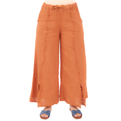 Vera May Italian Linen Rust Pant 2829