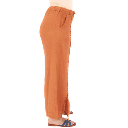 Vera May Italian Linen Rust Pant 2829