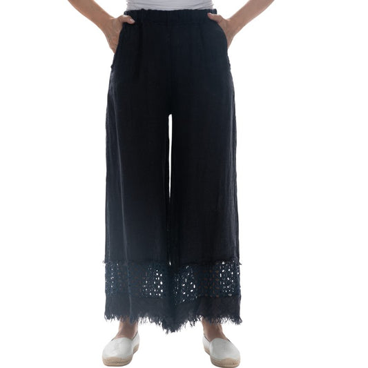 Vera May Italian Linen Navy Pant 2854