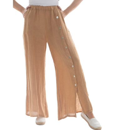 Vera May Italian Linen Camel Pant 2857