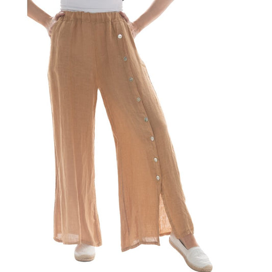 Vera May Italian Linen Camel Pant 2857