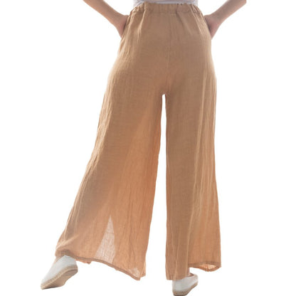 Vera May Italian Linen Camel Pant 2857