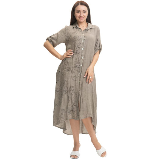 Vera May Italian Linen Fango Dress 2868