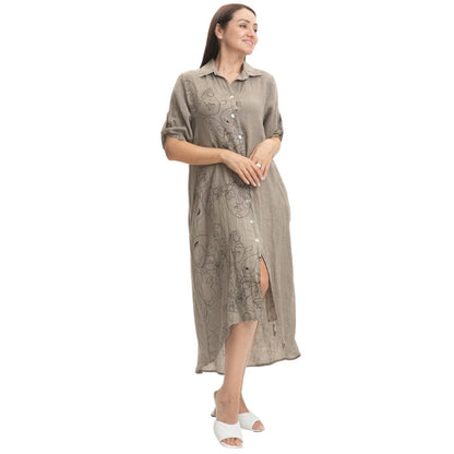 Vera May Italian Linen Fango Dress 2868
