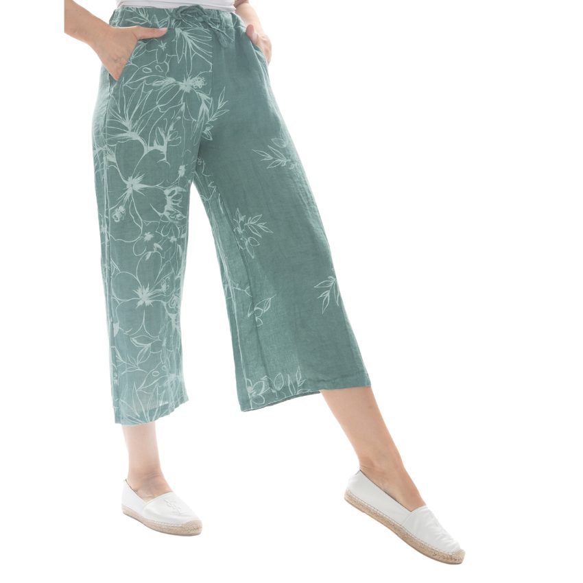 Vera May Italian Linen Emerald Pant 2872