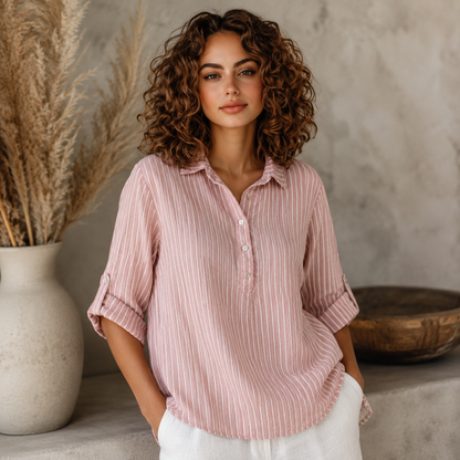 Vera May Italian Linen Pink Top 2873
