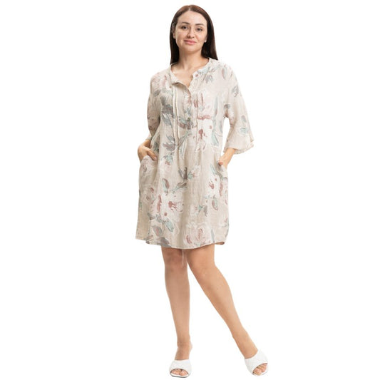Vera May Italian Linen Sabbia Dress 2882