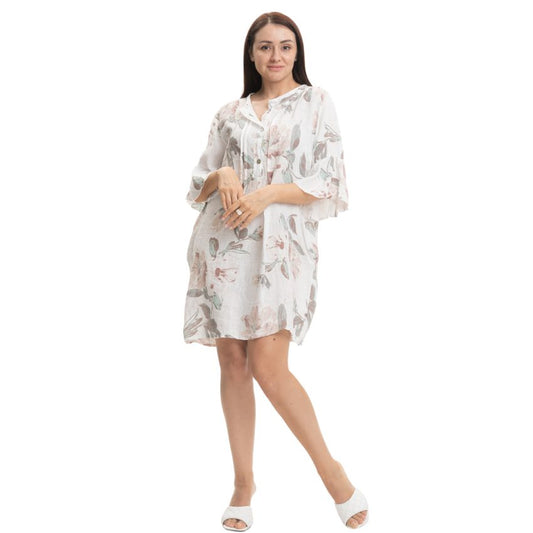 Vera May Italian Linen White Dress 2882