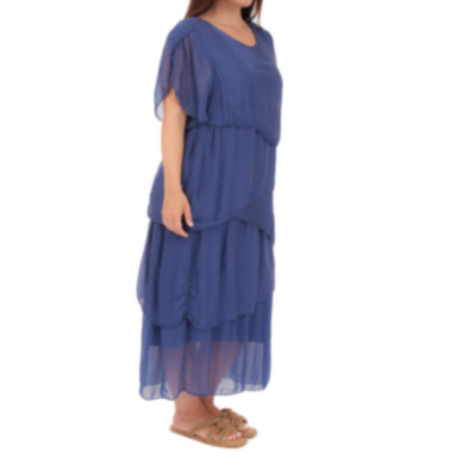VERA MAY NAVY ITALIAN SILK DRESS 2898