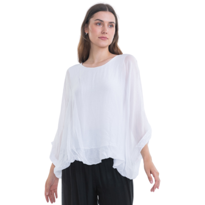 VERA MAY WHITE ITALIAN SILK TOP 2911