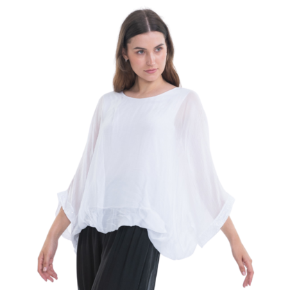 VERA MAY WHITE ITALIAN SILK TOP 2911