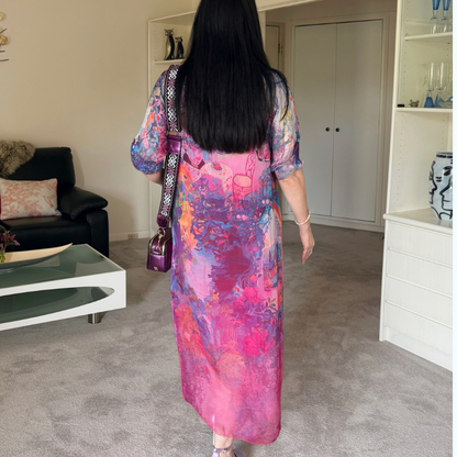 VERA MAY FUXIA ITALIAN SILK DRESS 29262