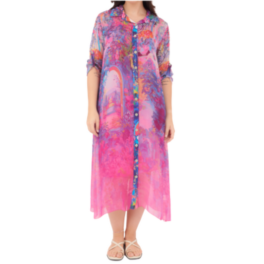 VERA MAY FUXIA ITALIAN SILK DRESS 29262