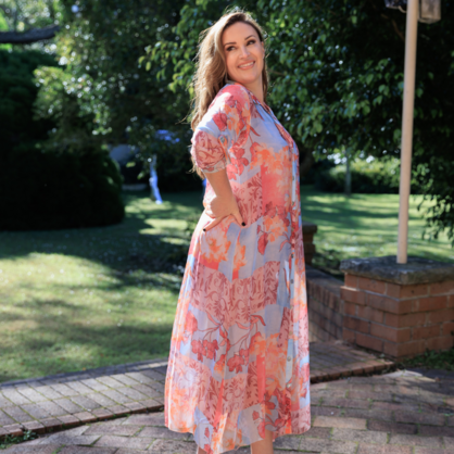VERA MAY PINK ITALIAN SILK DRESS 2926K