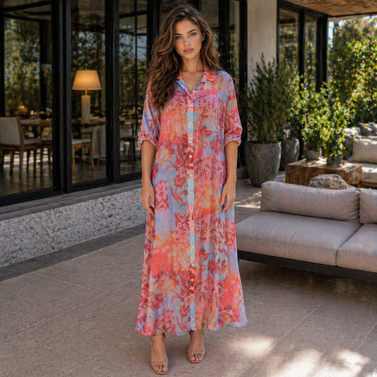 VERA MAY PINK ITALIAN SILK DRESS 2926K