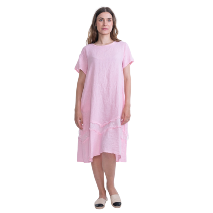 2942 PINK ITALIAN LINEN DRESS