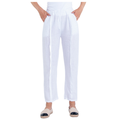 Vera May Italian Linen White Pant 2974