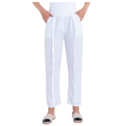 Vera May Italian Linen White Pant 2974