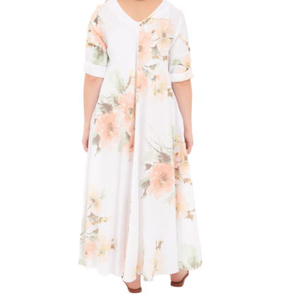 VERA MAY ITALIAN LINEN BIANCO DRESS 2976