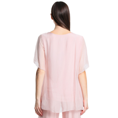 2988 Rosa Vera May Italian Silk Top