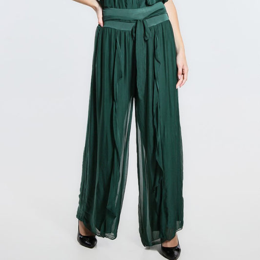 VERA MAY GREEN ITALIAN SILK PANT 2989