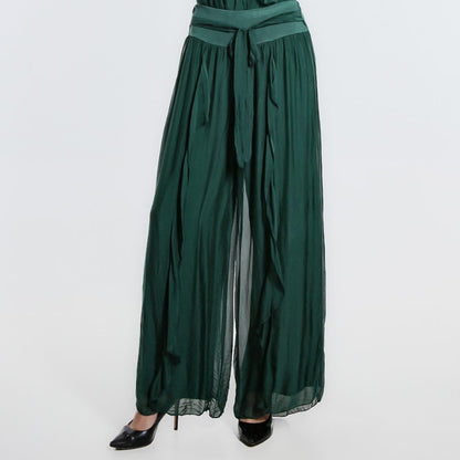 VERA MAY GREEN ITALIAN SILK PANT 2989