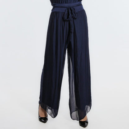 VERA MAY NAVY ITALIAN SILK PANT 2989