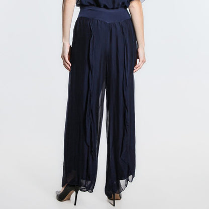 VERA MAY NAVY ITALIAN SILK PANT 2989