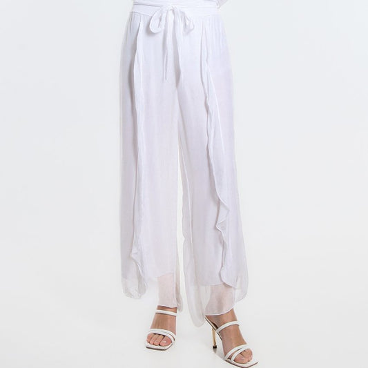 VERA MAY WHITE ITALIAN SILK PANT 2989